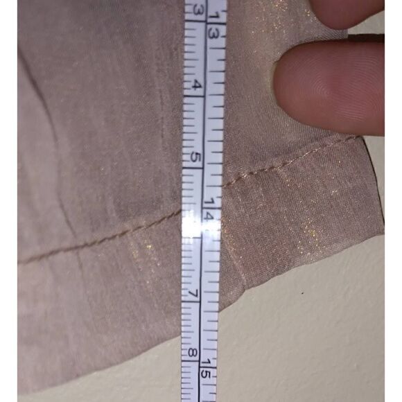 KIMCHI BLUE Free Size Small Ruffle Top Sheer Pale Pink - Picture 5 of 6